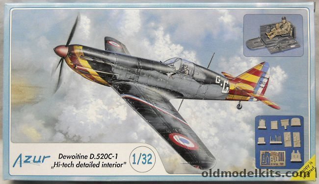 Azur 1/32 Dewoitine D-520 C-1 - (D520C1), A043 plastic model kit